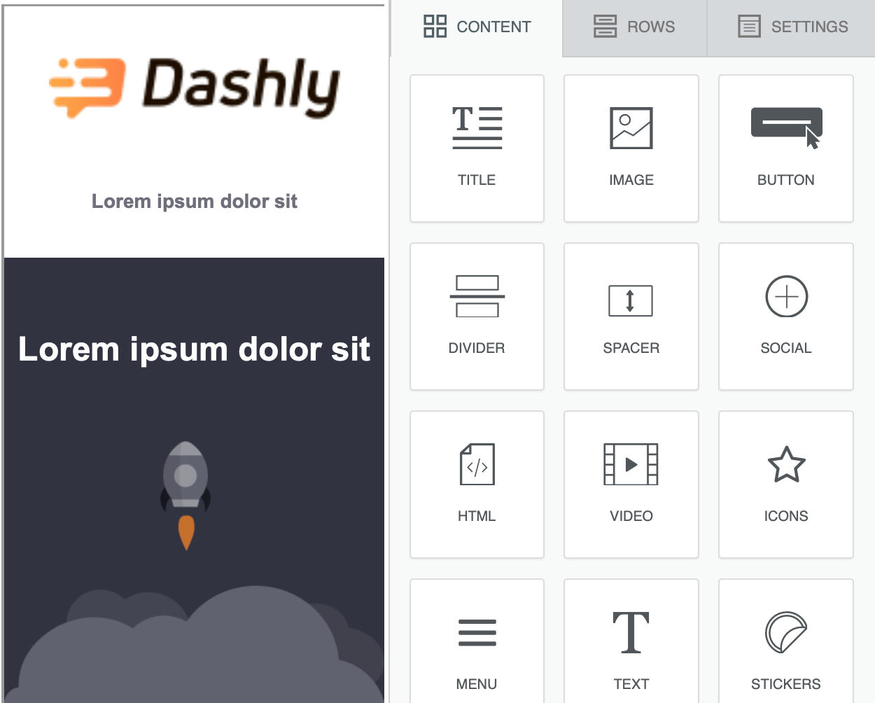 Visual email builder