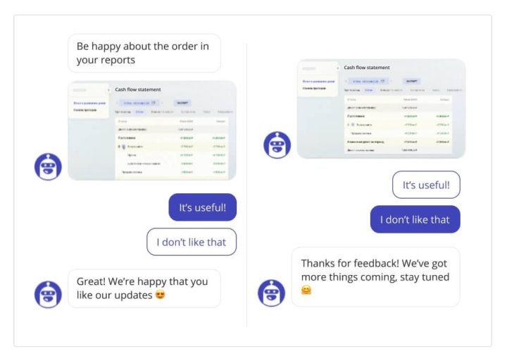Feedback chatbot conversation