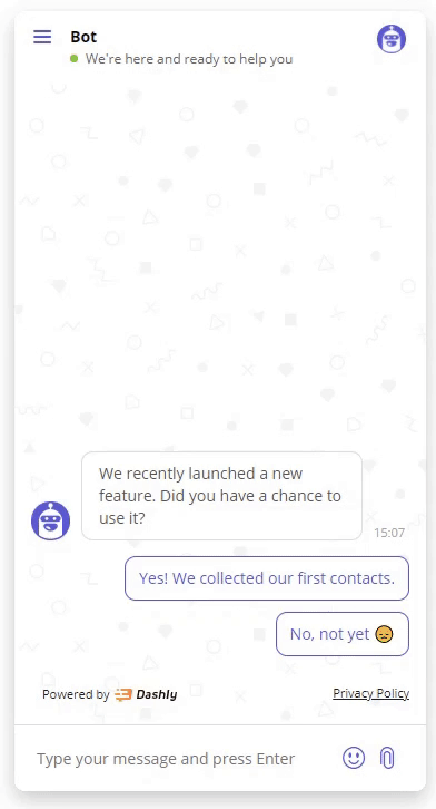 Beta test invitation via chatbot