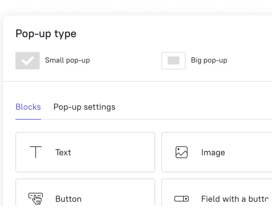 Visual pop-up builder