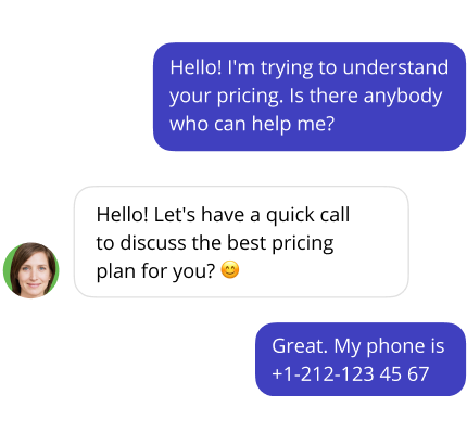 Live chat for sales