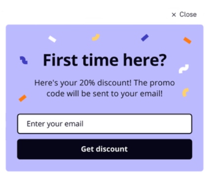 Lead capture pop-up