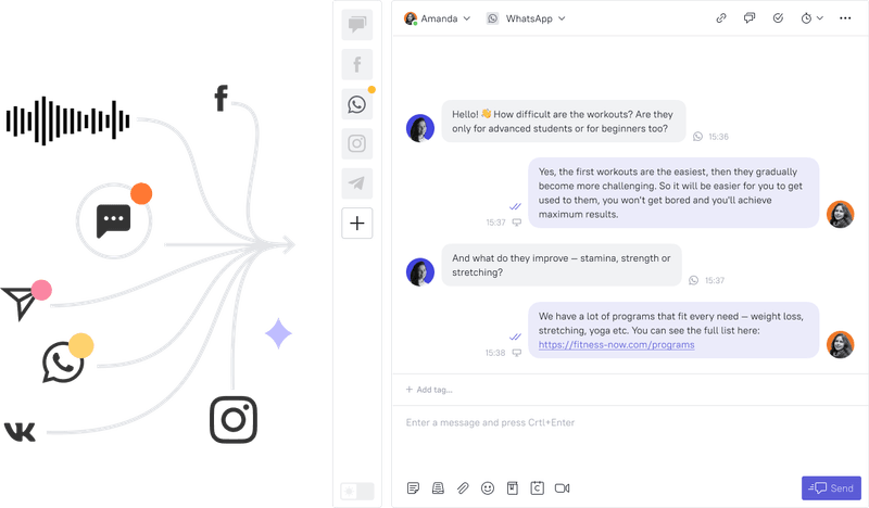 90% of people prefer to write. Unite all your communications channels in one inbox