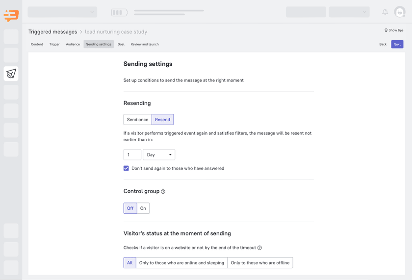 Configure the right time & place where your visitor will see the pop-up on the website